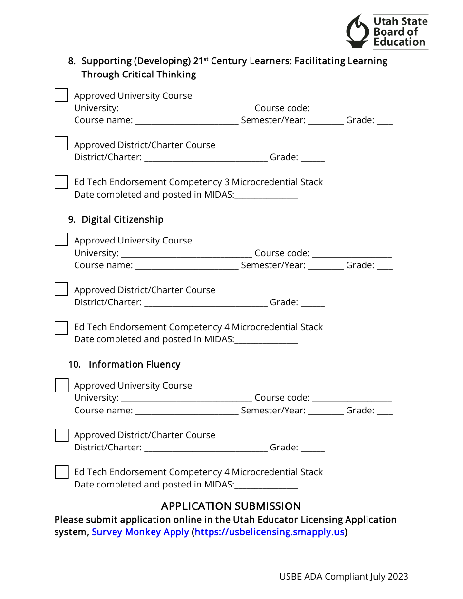 Utah Education Technology Endorsement Application - Fill Out, Sign ...