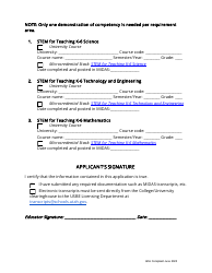 Elementary Stem Endorsement Application - Utah, Page 3