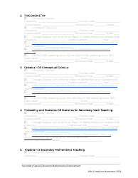 Secondary Special Education Mathematics Endorsement Application - Utah, Page 2