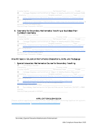 Secondary Special Education Mathematics Endorsement Application - Utah, Page 3