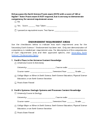 Secondary Earth Science 1 Endorsement Application - Utah, Page 2
