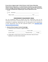 Secondary Earth Science 2 Endorsement Application - Utah, Page 2