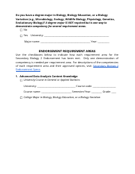 Secondary Biology 2 Endorsement Application - Utah, Page 2