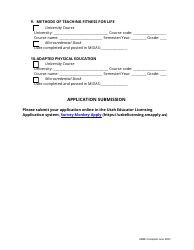 Physical Education Endorsement Application - Utah, Page 3