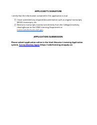 Secondary Science Core Endorsement Application - Utah, Page 4