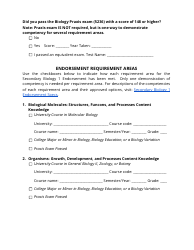 Secondary Biology 1 Endorsement Application - Utah, Page 2