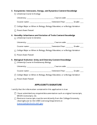 Secondary Biology 1 Endorsement Application - Utah, Page 3