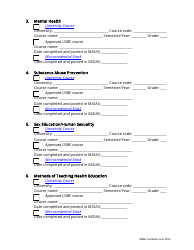 Health Education Endorsement Application - Utah, Page 2