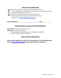 Secondary Literacy Interventionist Endorsement Application - Utah, Page 4