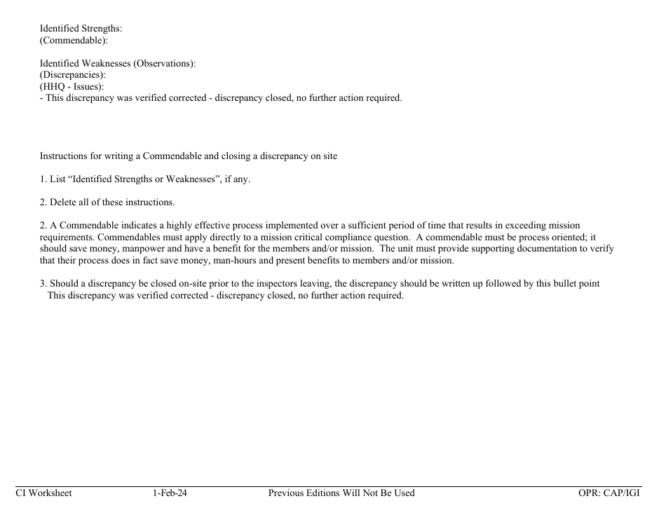 Form D-1 Ci Worksheet - Education and Training, Page 2