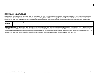 Sample Individualized Education Program (Iep) - High School Version - Massachusetts, Page 19