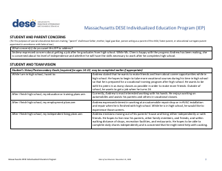 Sample Individualized Education Program (Iep) - High School Version - Massachusetts, Page 2