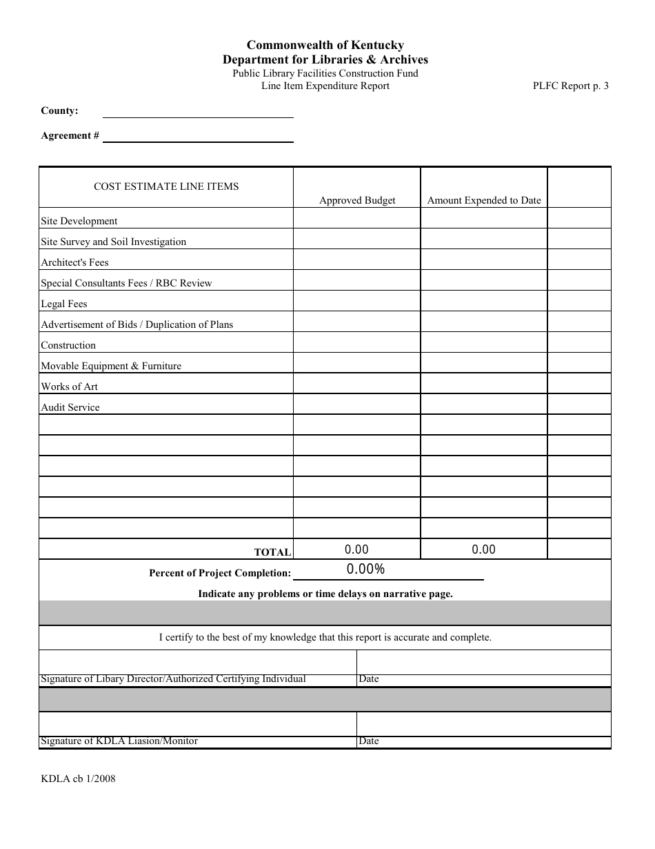 Semi Annual Grant Funds Report - Public Library Facilities Construction Fund - Kentucky, Page 3