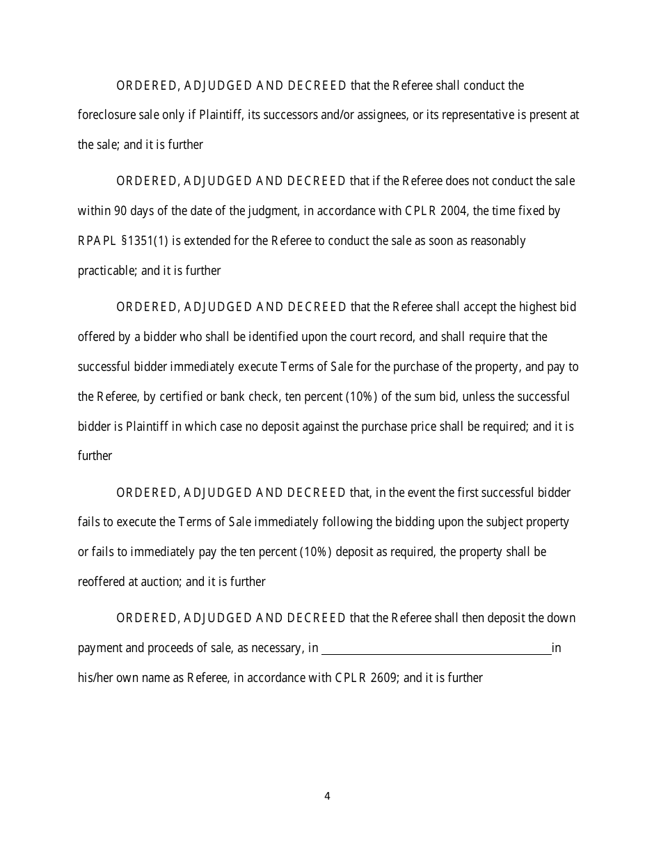 Judgment of Foreclosure and Sale - Queens County, New York, Page 4