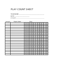 &quot;Play Count Sheet Template&quot;