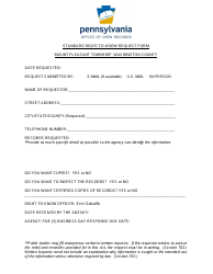 Document preview: Standard Right-To-Know Request Form - Mount Pleasant Township, Pennsylvania