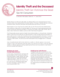 Sample Letter to the Credit Bureaus Notifying of Death - California