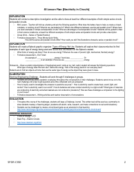 Electricity in Circuits 5e Lesson Plan Template, Page 2