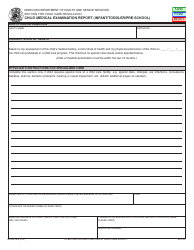 Form BCC-6A (MO580-1878) Child Medical Examination Report (Infant/Toddler/Pre-school) - Missouri
