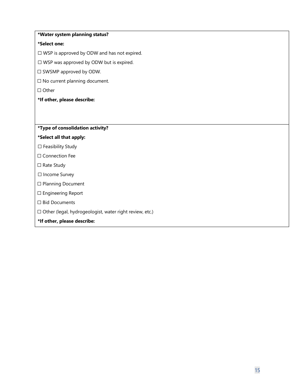 Form 331-726 Consolidation Feasibility Study Grant Application Worksheet - Washington, Page 18