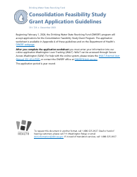 Form 331-726 Consolidation Feasibility Study Grant Application Worksheet - Washington