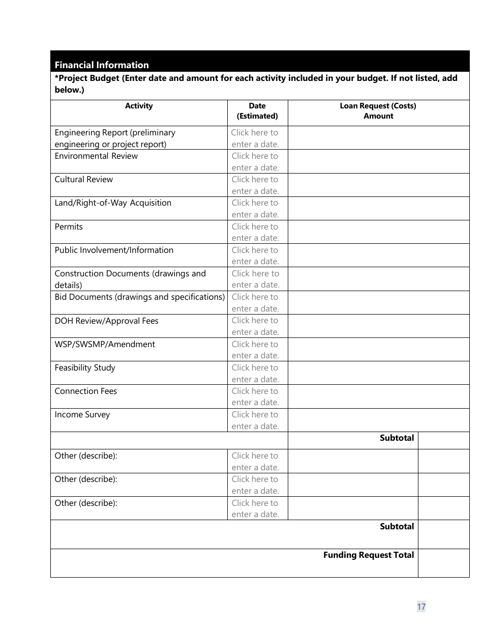 Form 331-726 Consolidation Feasibility Study Grant Application Worksheet - Washington, Page 20