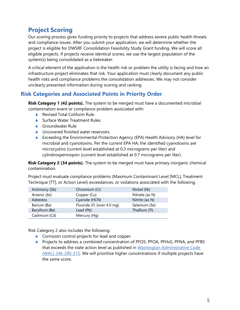 Form 331-726 Consolidation Feasibility Study Grant Application Worksheet - Washington, Page 8
