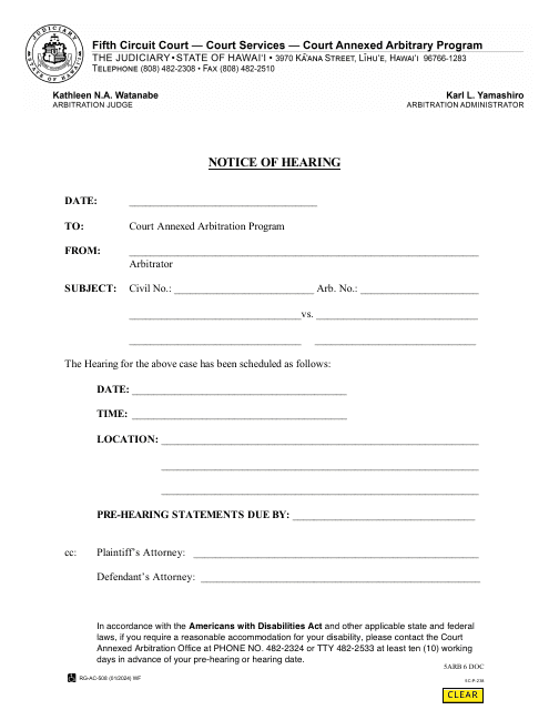 Form 5C-P-238  Printable Pdf