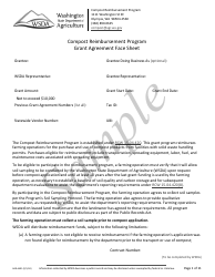 Document preview: Form AGR-6491 Grant Agreement Contract - Compost Reimbursement Program - Sample - Washington
