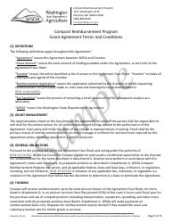 Form AGR-6491 Grant Agreement Contract - Compost Reimbursement Program - Sample - Washington, Page 3