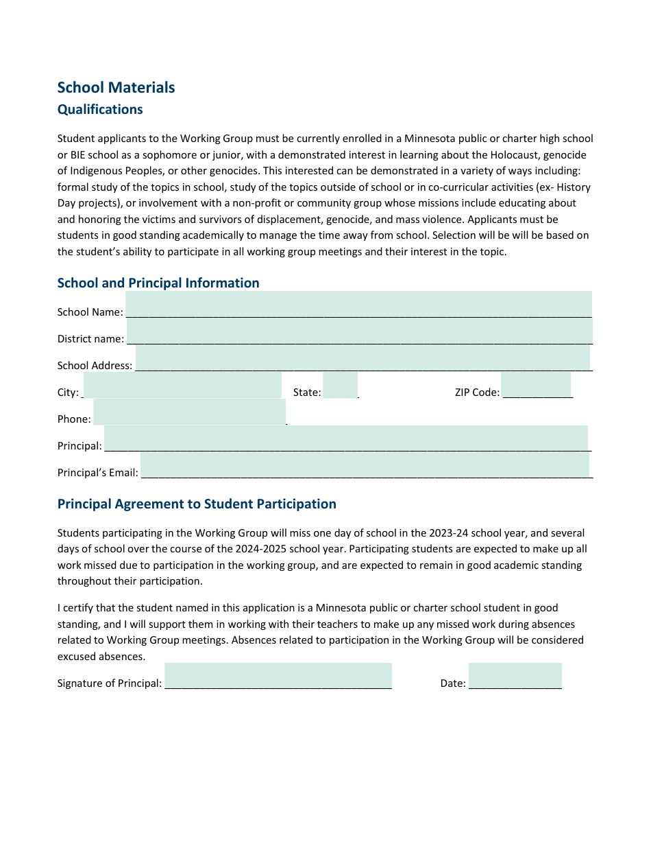 Education on the Holocaust and Genocide of Indigenous Peoples and Other Genocides Working Group Student Application - Minnesota, Page 4
