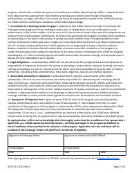 Form AID252-1 Conditions of Sponsorship for Exchange Visitor Activities, Page 2