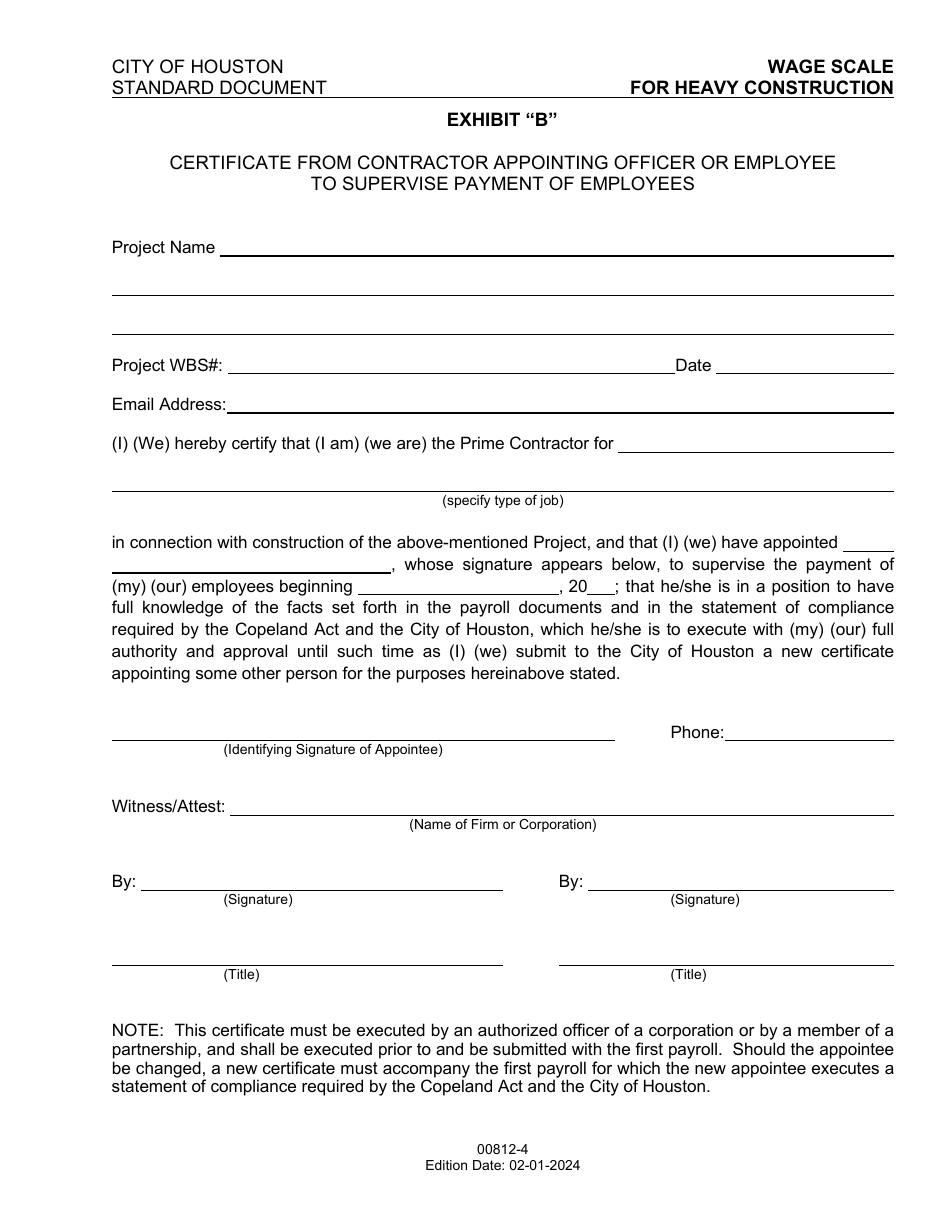 Heavy Construction Wage Rates - City of Houston, Texas, Page 4