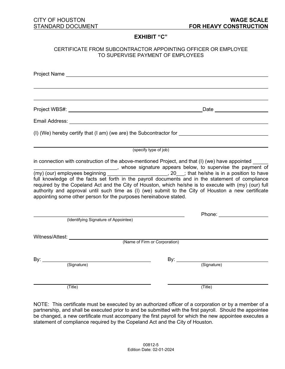 Heavy Construction Wage Rates - City of Houston, Texas, Page 5