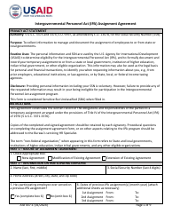 Form AID437-1 Intergovernmental Personnel Act (Ipa) Assignment Agreement