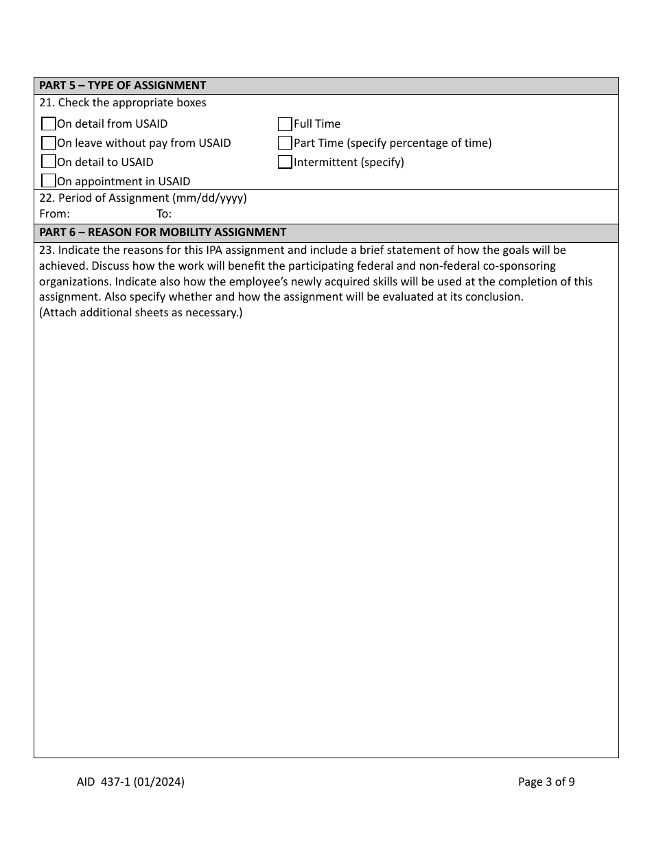 Form AID437-1 Intergovernmental Personnel Act (Ipa) Assignment Agreement, Page 3