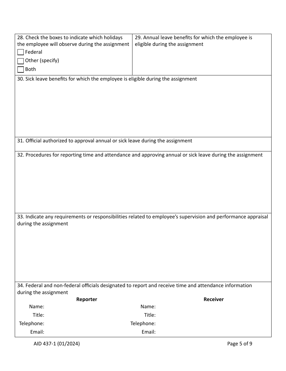 Form AID437-1 Intergovernmental Personnel Act (Ipa) Assignment Agreement, Page 5