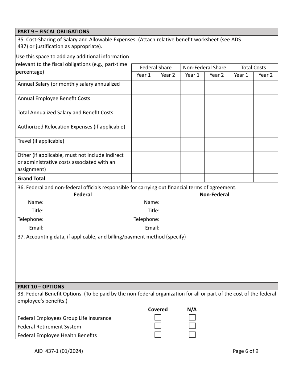 Form AID437-1 Intergovernmental Personnel Act (Ipa) Assignment Agreement, Page 6