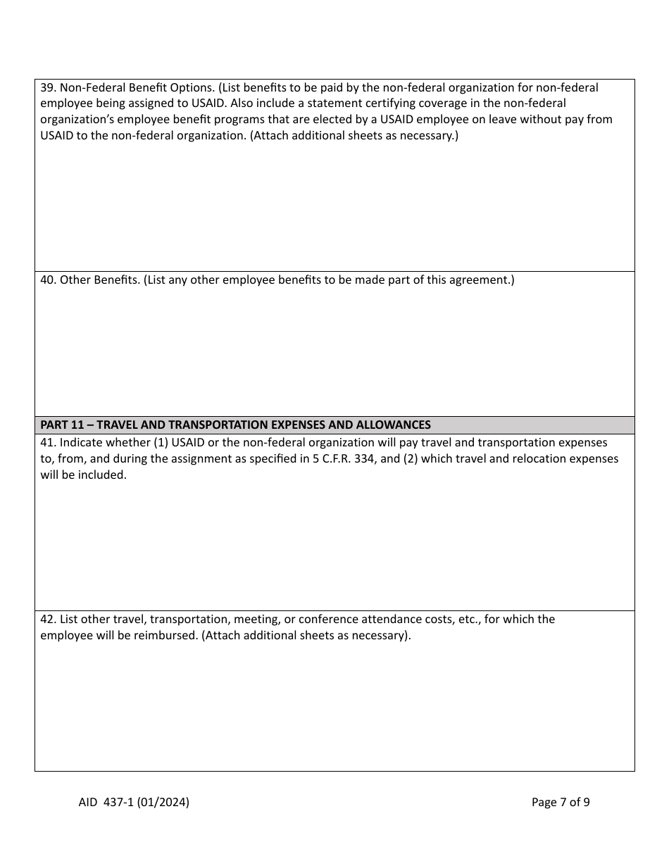 Form AID437-1 Intergovernmental Personnel Act (Ipa) Assignment Agreement, Page 7