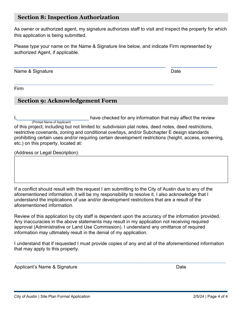 Site Plan Application - City of Austin, Texas, Page 4