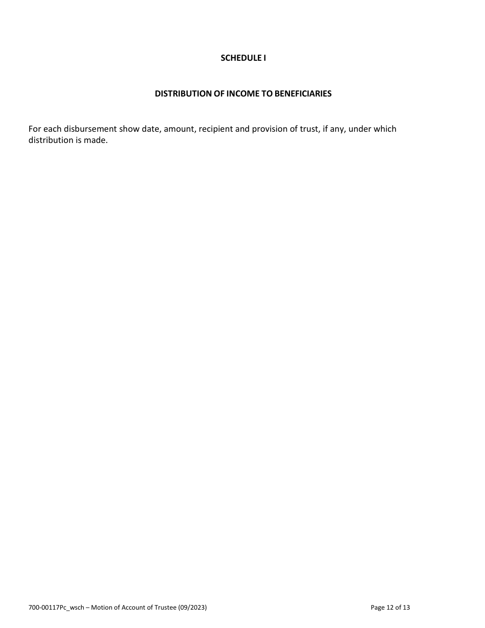 Form 700-00117PC Summary of Account of Trustee With Schedules - Vermont, Page 12