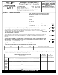 Document preview: Form CT-12F Charitable Activities Form for Foreign Charities - Oregon, 2023