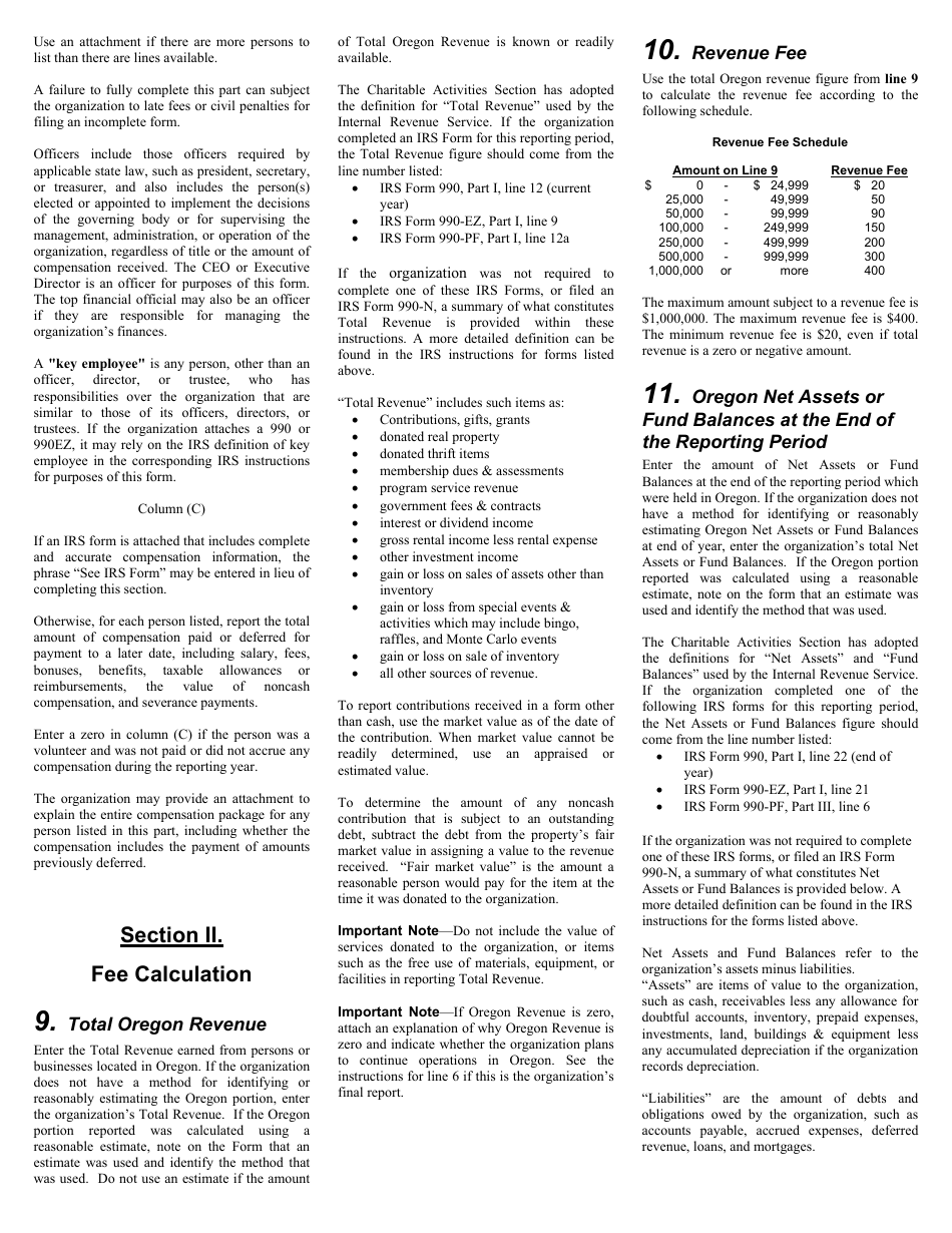 Form CT-12F Charitable Activities Form for Foreign Charities - Oregon, Page 5