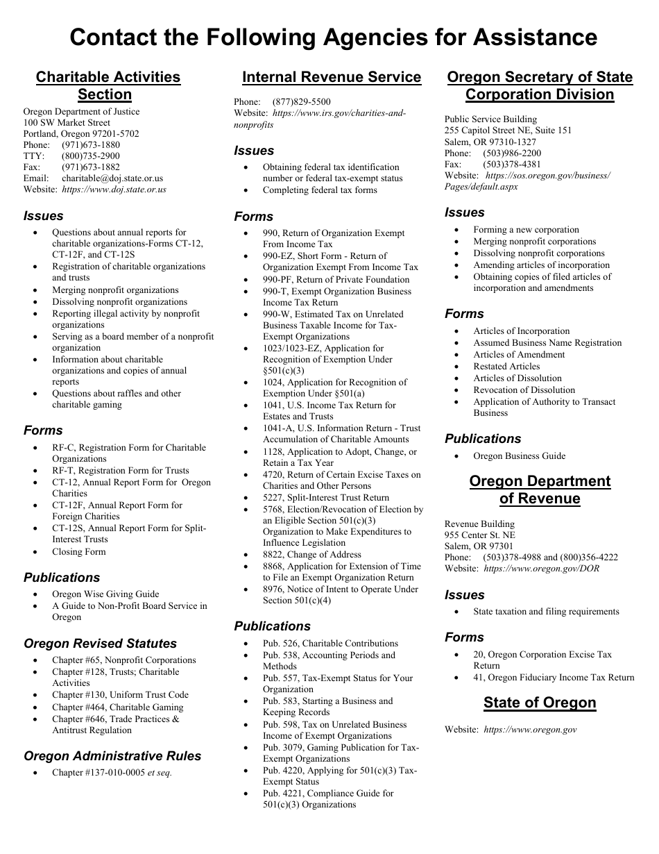 Form CT-12F Charitable Activities Form for Foreign Charities - Oregon, Page 8