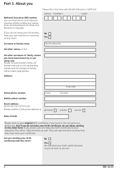 Form BB1 Bereavement Benefits Claim Form - United Kingdom, Page 2