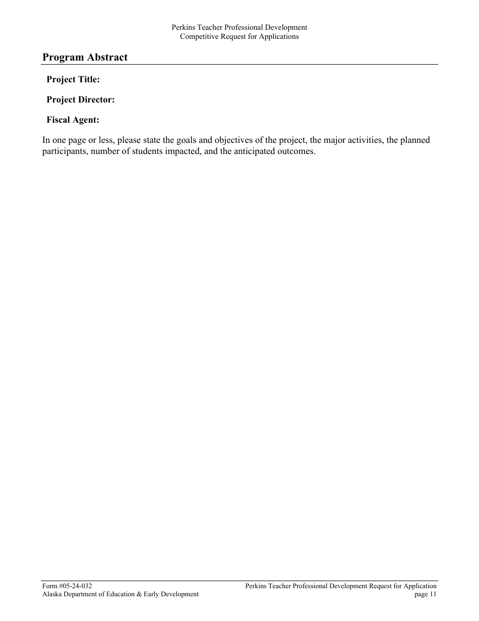 Form 05-24-032 Perkins V Professional Development Grant Request for Application - Alaska, Page 12