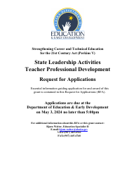 Form 05-24-032 Perkins V Professional Development Grant Request for Application - Alaska