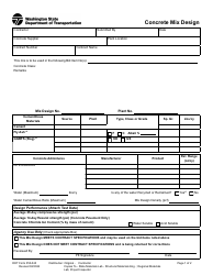Document preview: DOT Form 350-040 Concrete Mix Design - Washington