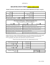 Document preview: Appendix A Registration Form for Wsdot Employees - Wsdot Testing Technician Qualification Program (Wttqp/Waqtc) - Washington