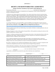 Document preview: Appendix C Rights and Responsibilities Agreement - Wsdot Testing Technician Qualification Program - Washington